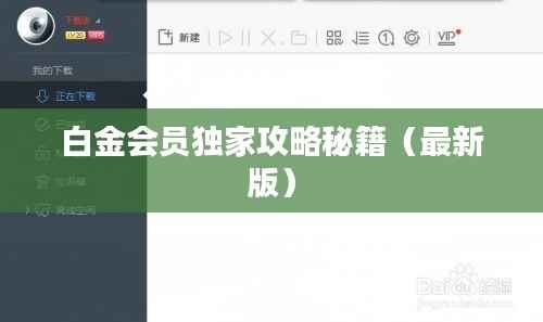 白金会员独家攻略秘籍（最新版）